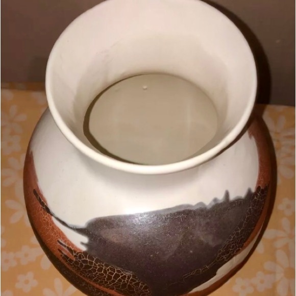 Midcentury Royal Haeger Modernist Orange Brown White Earth Wrap Pottery - Picture 2 of 9